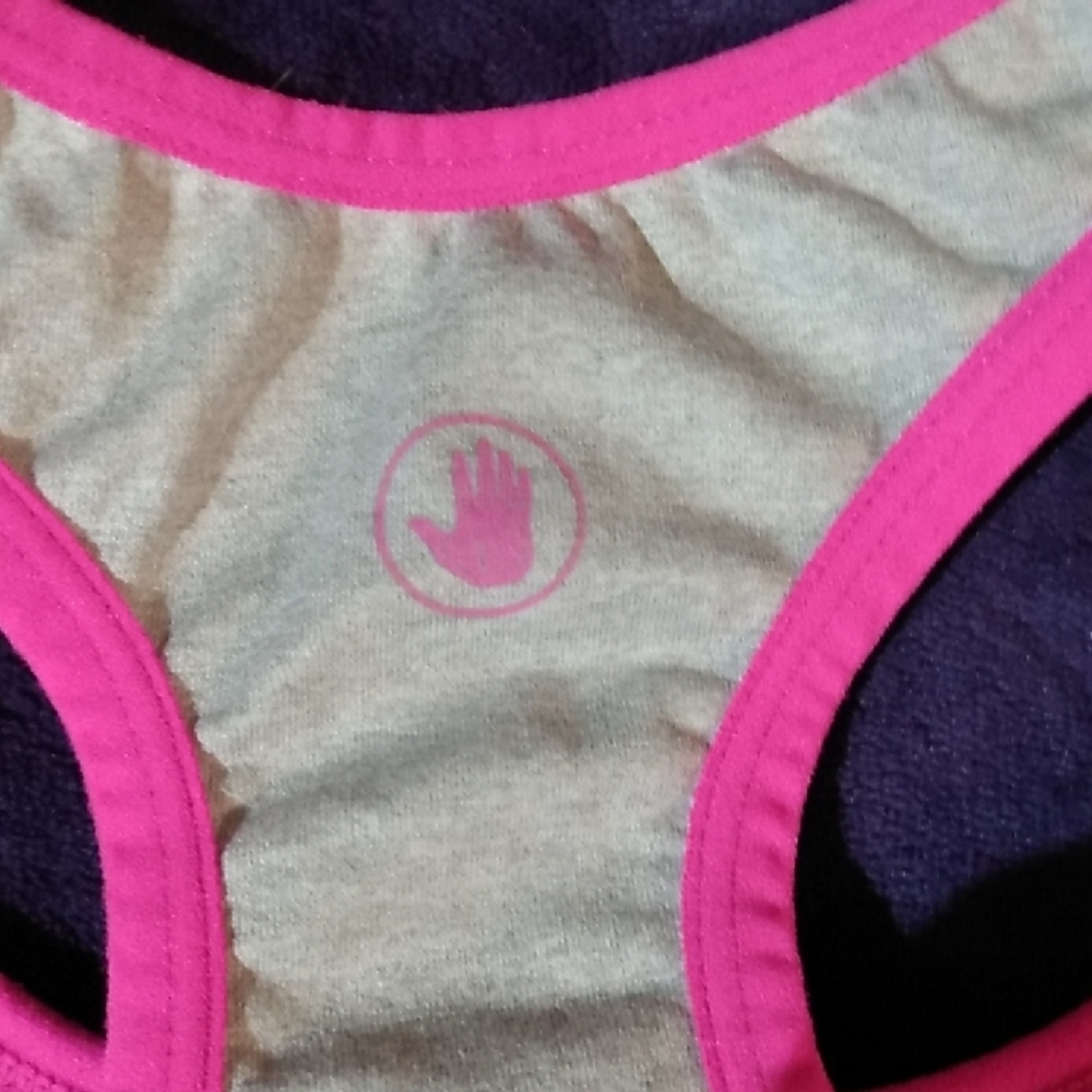 Body Glove Gray Sports Bra with Pink Trim - Picture 5 of 5